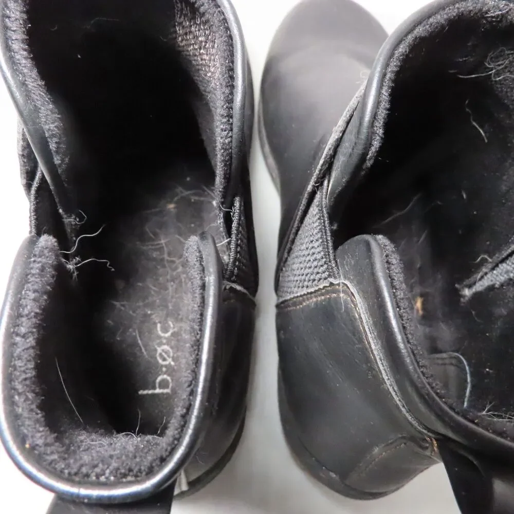 b.o.c Born Concept Womens Size 9M Black Faux Leather Ankle Chelsea Boots Short